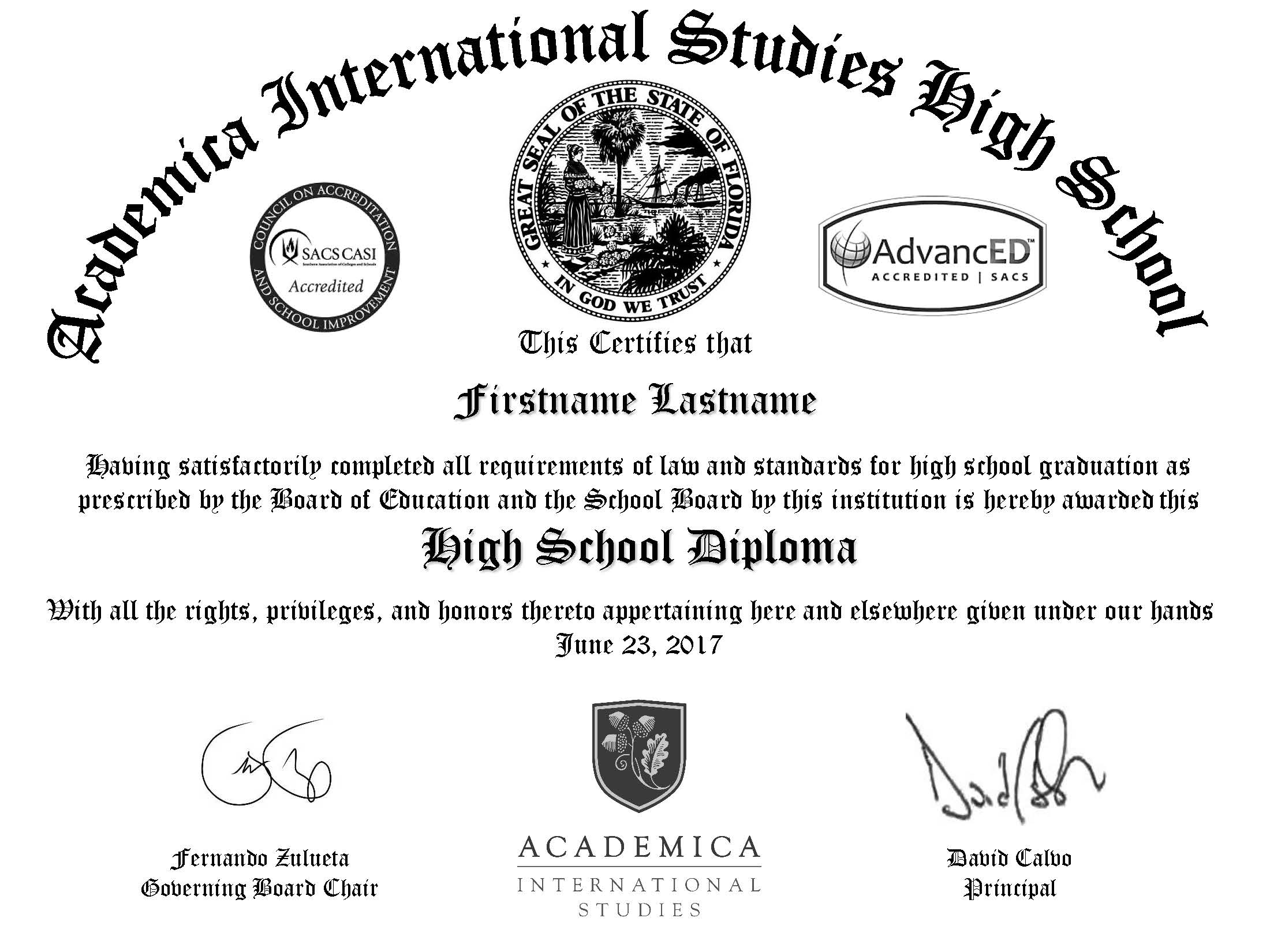 dual diploma. high school diploma, ce diplome est reconnu par toutes les universités aux états unis et dans le monde